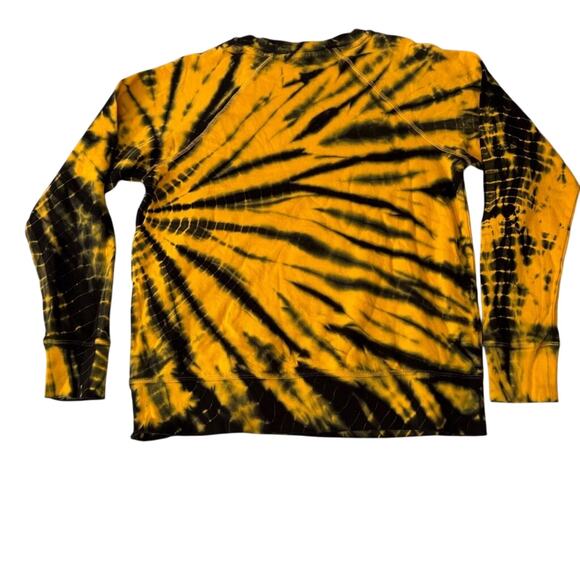 DKNY Sport Yellow Black Tie-Dye Logo Sweatshirt Small NWT - Picture 6 of 9